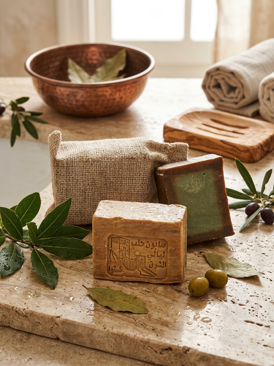 صابون غار حلب يدوي تقليدي – ليالي الشرق Traditional Handmade Aleppo Laurel Soap