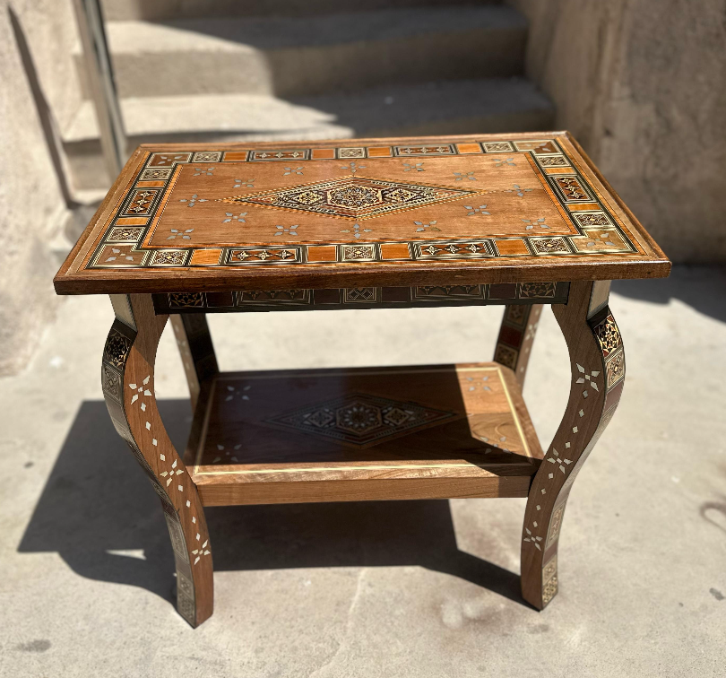 Handmade Mosaic Coffee Table with Mother of Pearl Inlay
