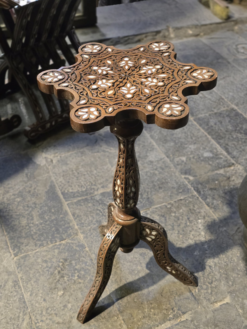 Beach wood side table