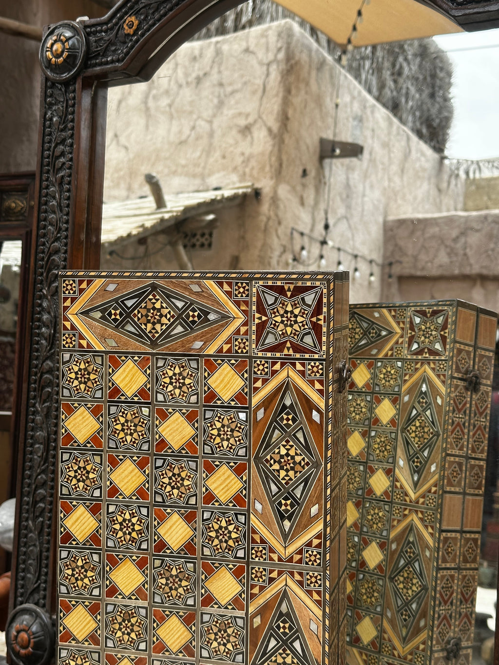 Handmade Damascene Mosaic Backgammon Table