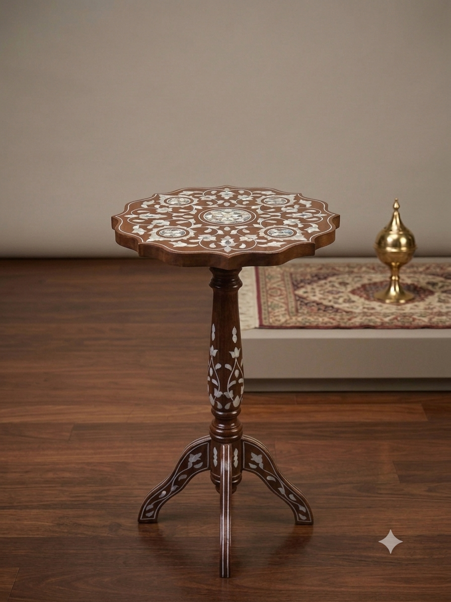 Walnut wood side table
