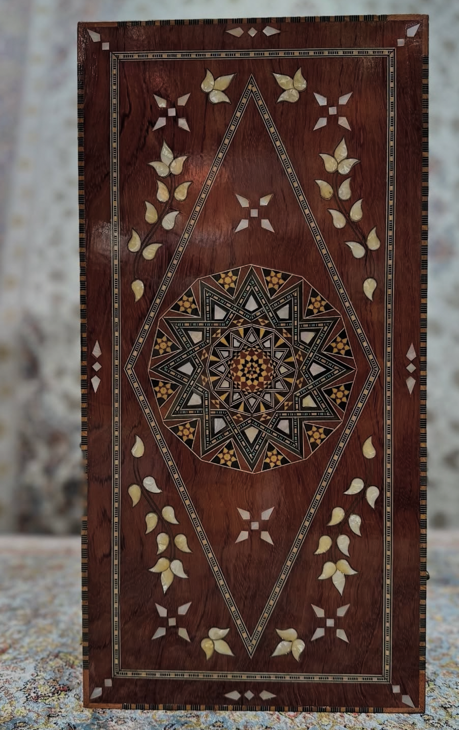 Handmade Damascene Mosaic Backgammon Table
