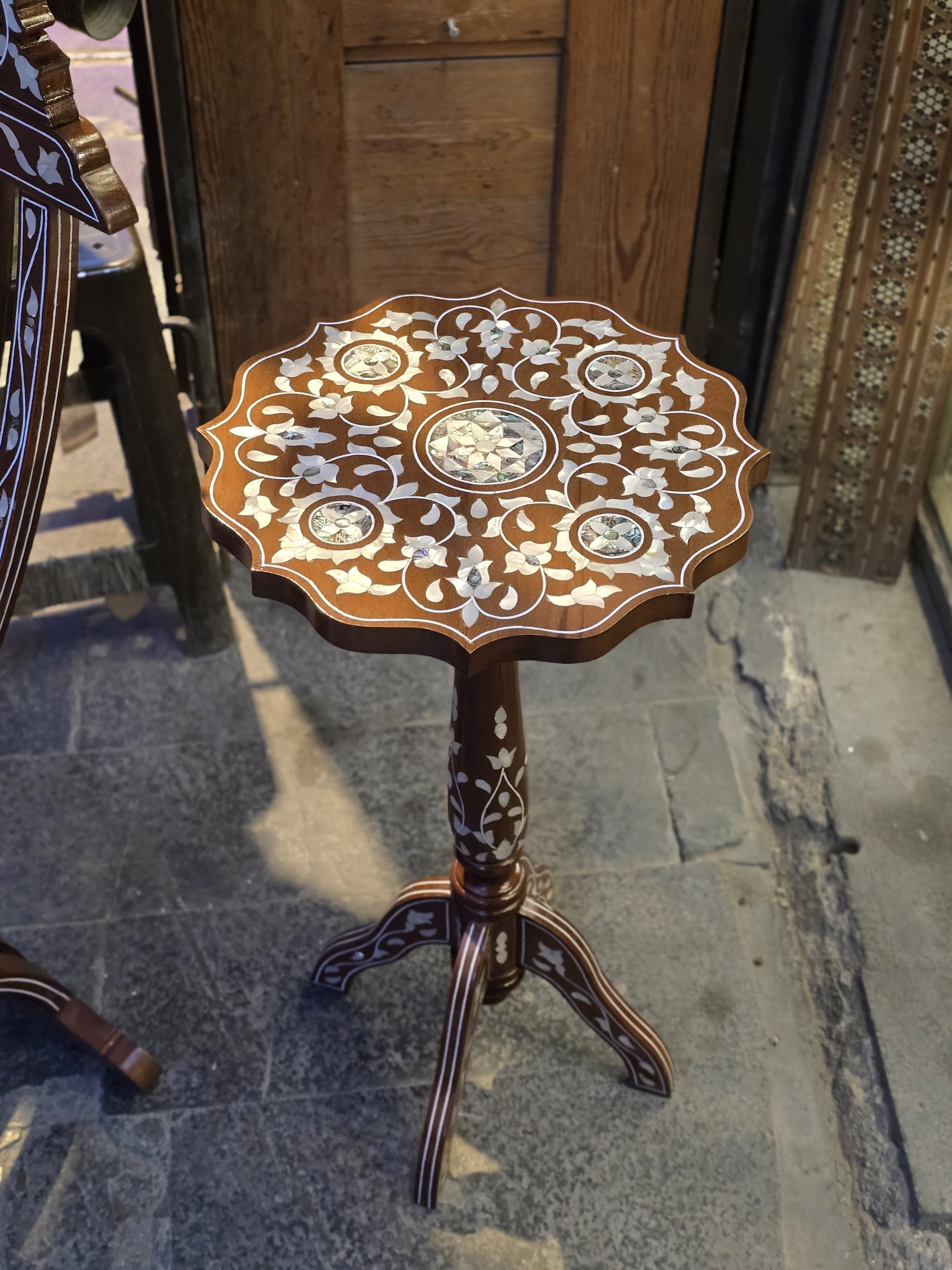 Walnut wood side table