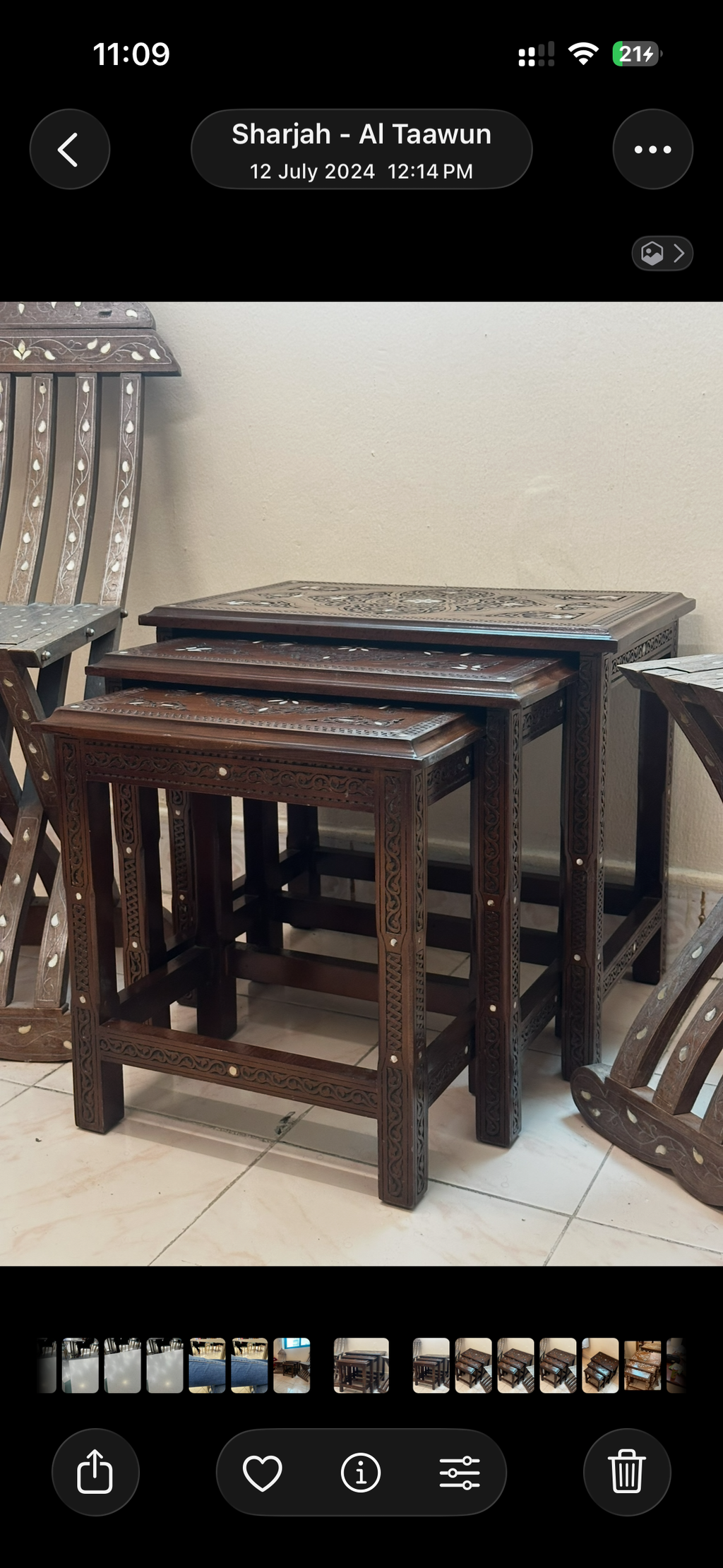 Table set of three pieces