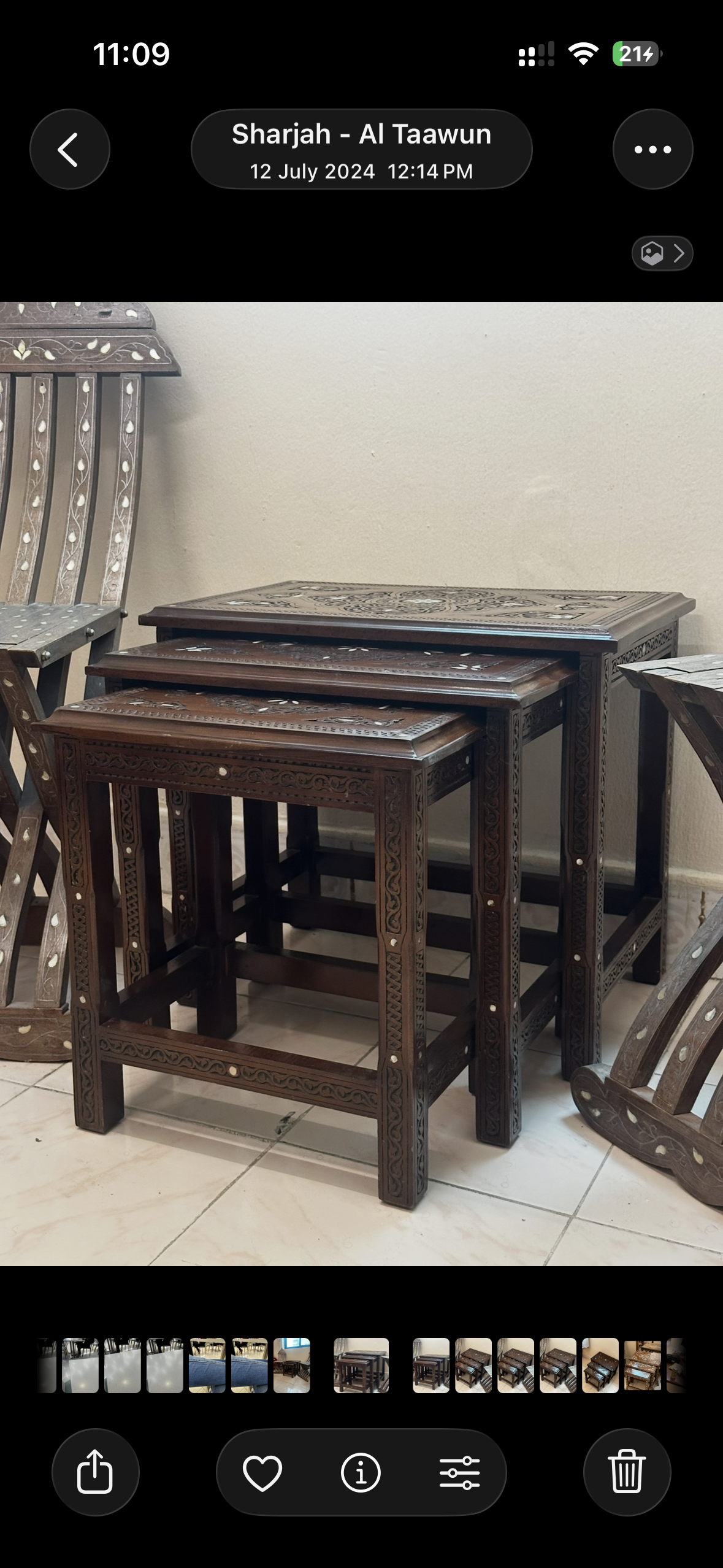 Table set of three pieces