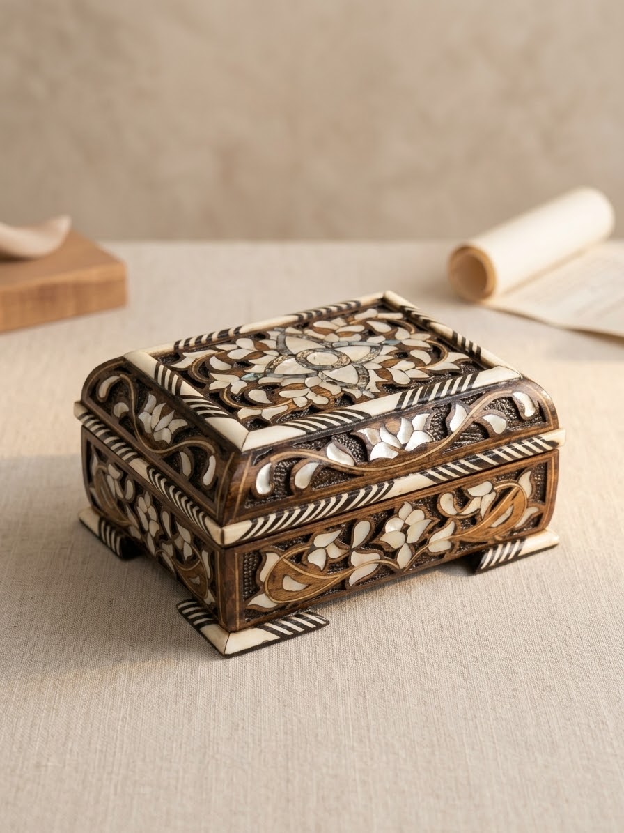 Luxury jewelry box Fatimi engraved big