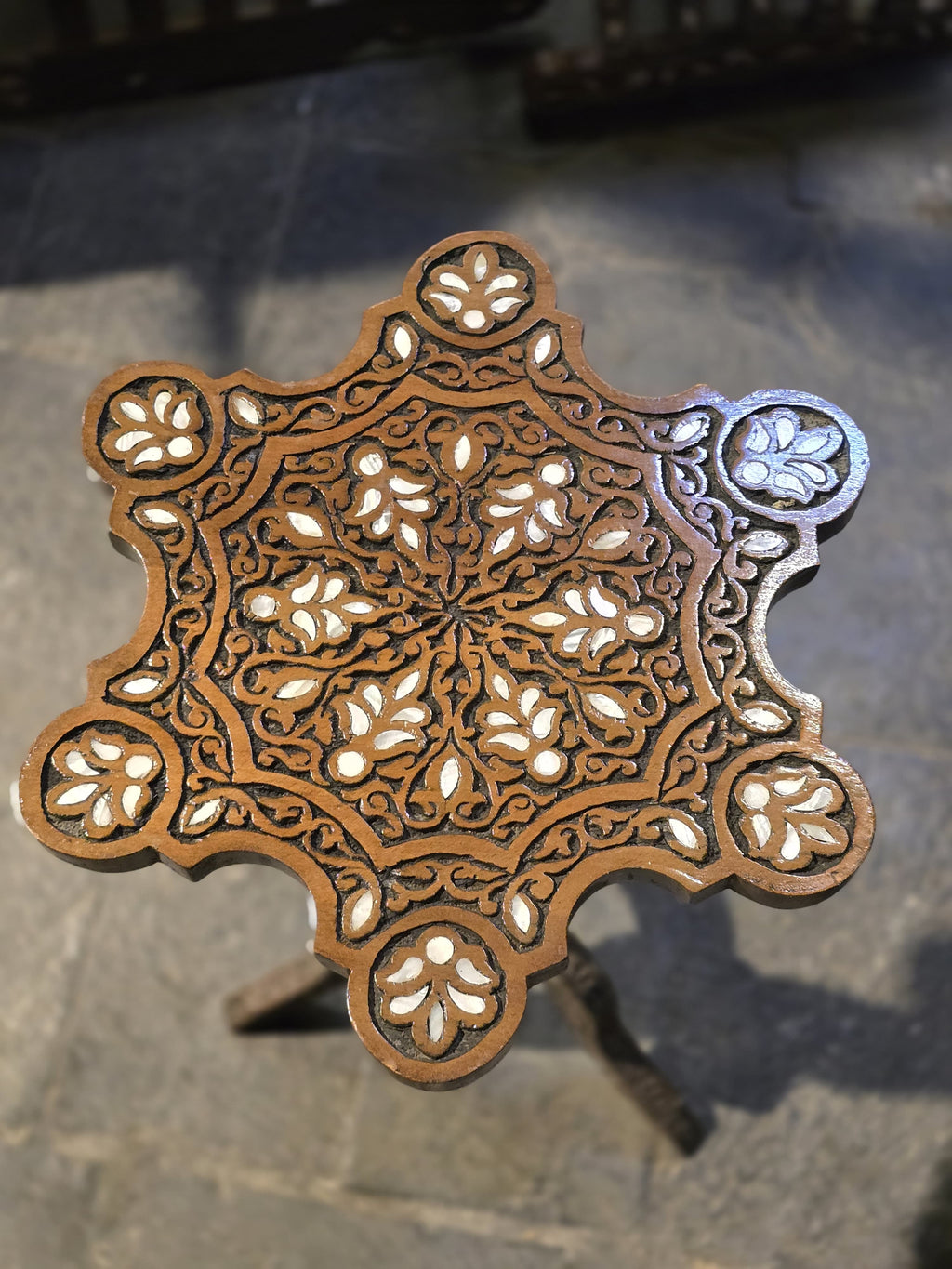 Beach wood side table