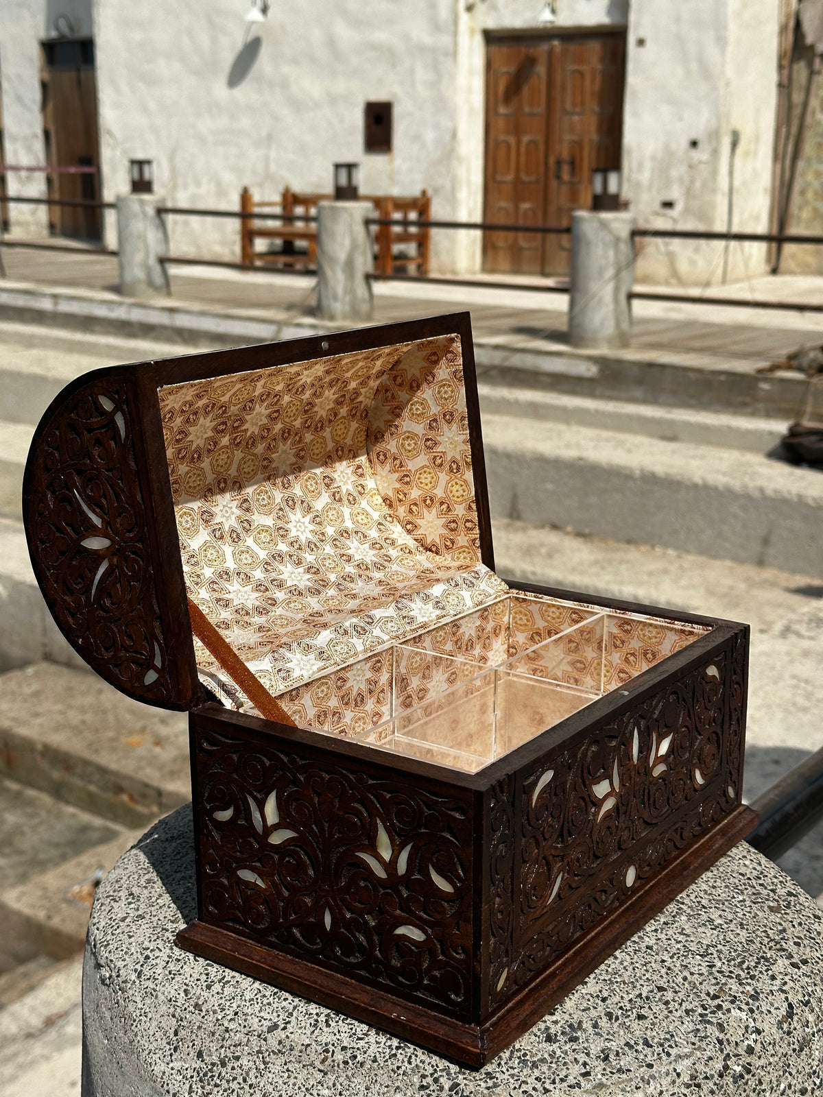 Antique Syrian Walnut & Mother-of-Pearl Box