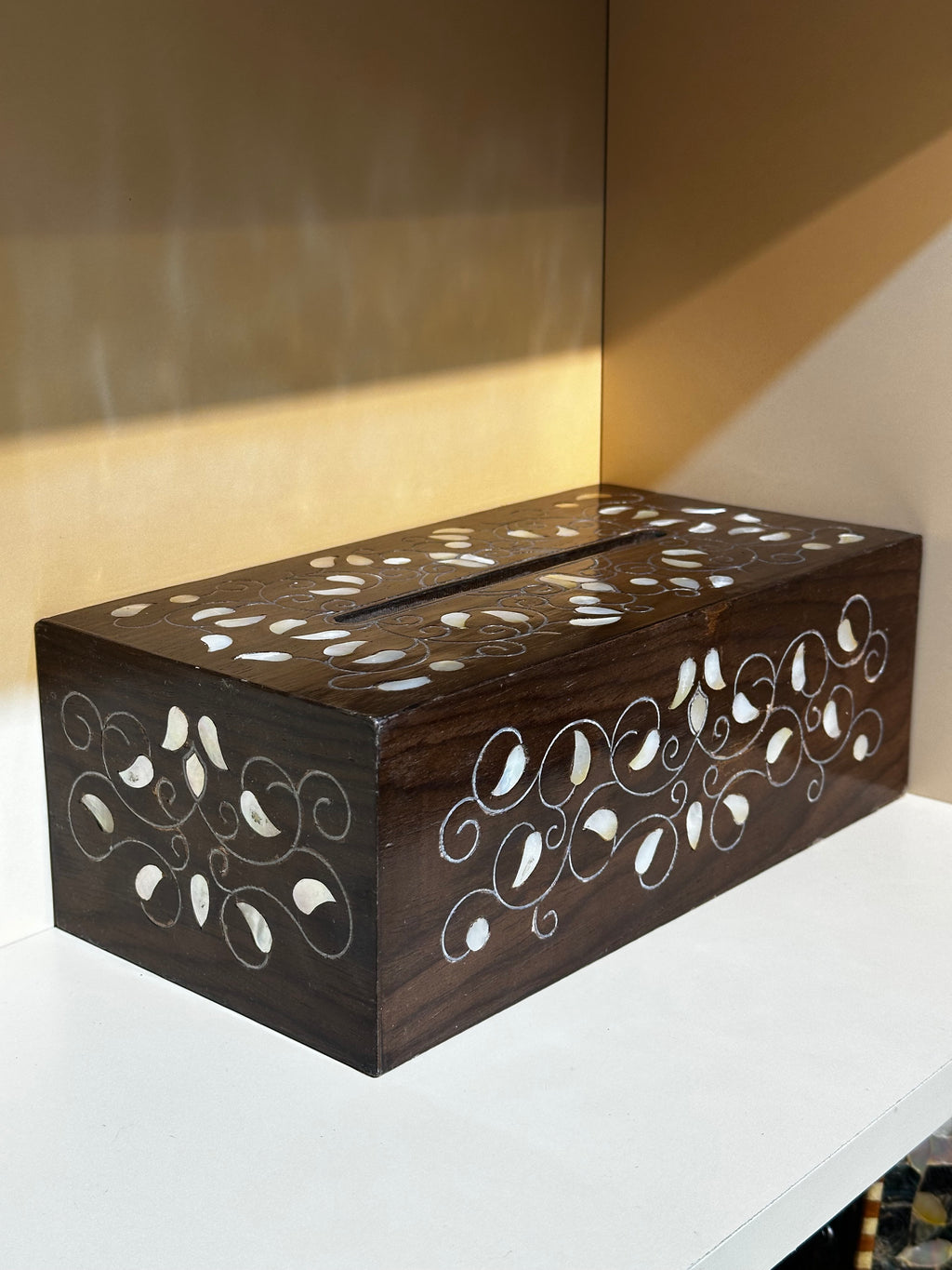 Wooden tissue box