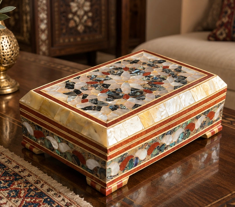 Luxury Syrian Mother-of-Pearl Inlaid Keepsake Box