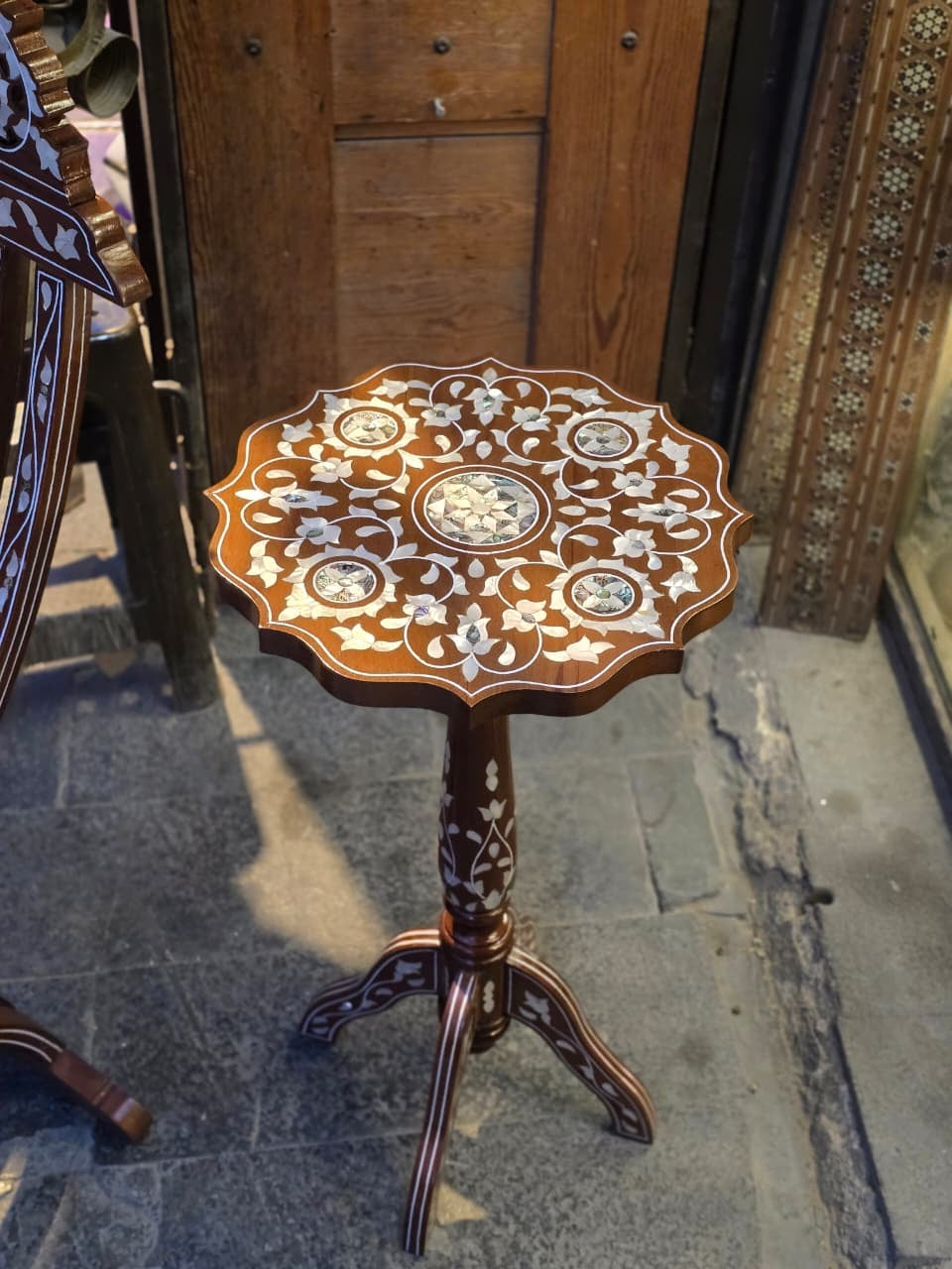 Walnut wood side table