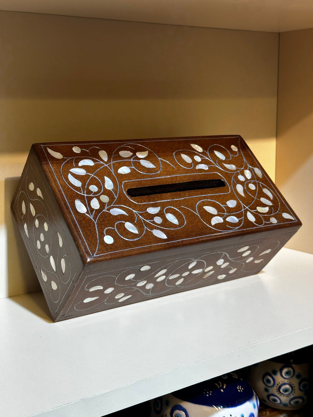 Wooden tissue box cover