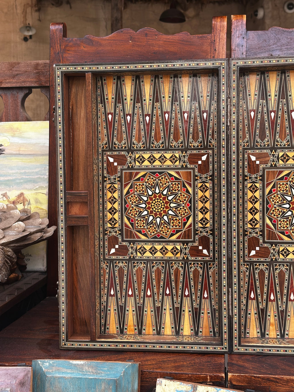 Luxury Backgammon & Chess Table Set