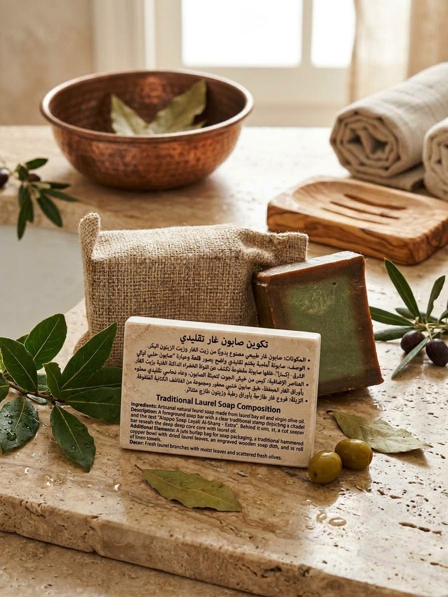 صابون غار حلب يدوي تقليدي – ليالي الشرق Traditional Handmade Aleppo Laurel Soap