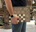40 × 50 cm Mosaic Backgammon Table with Dice Storage