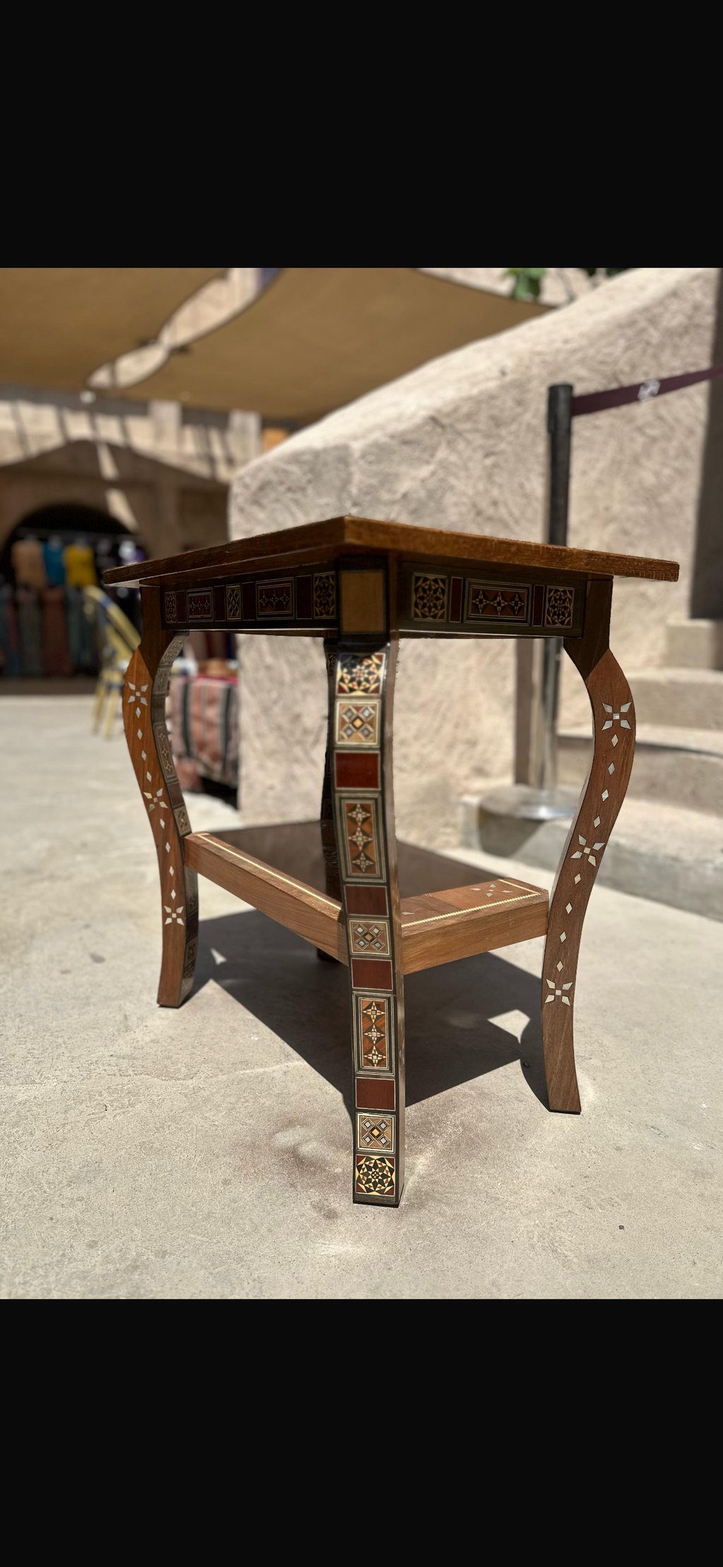 Handmade Mosaic Coffee Table with Mother of Pearl Inlay