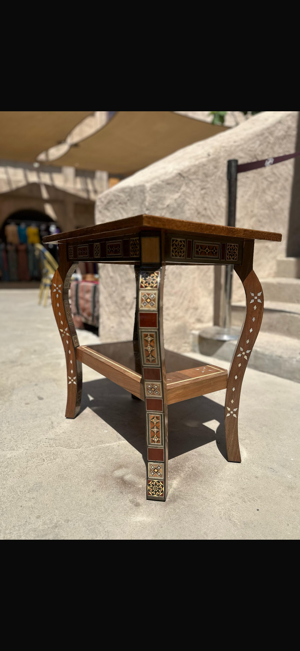 Handmade Mosaic Coffee Table with Mother of Pearl Inlay