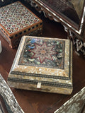 Syrian Walnut, Resin & Mother-of-Pearl Box check the availability by WhatsApp +971 56 432 2880