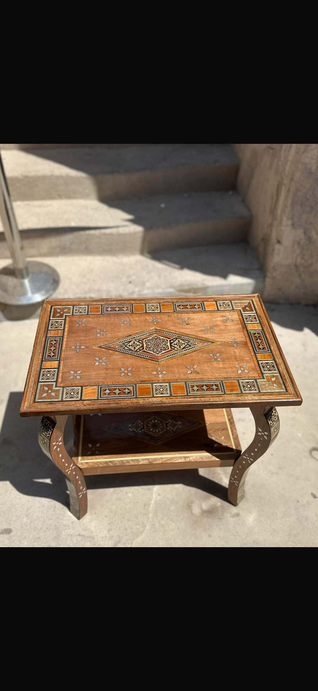 Handmade Mosaic Coffee Table with Mother of Pearl Inlay