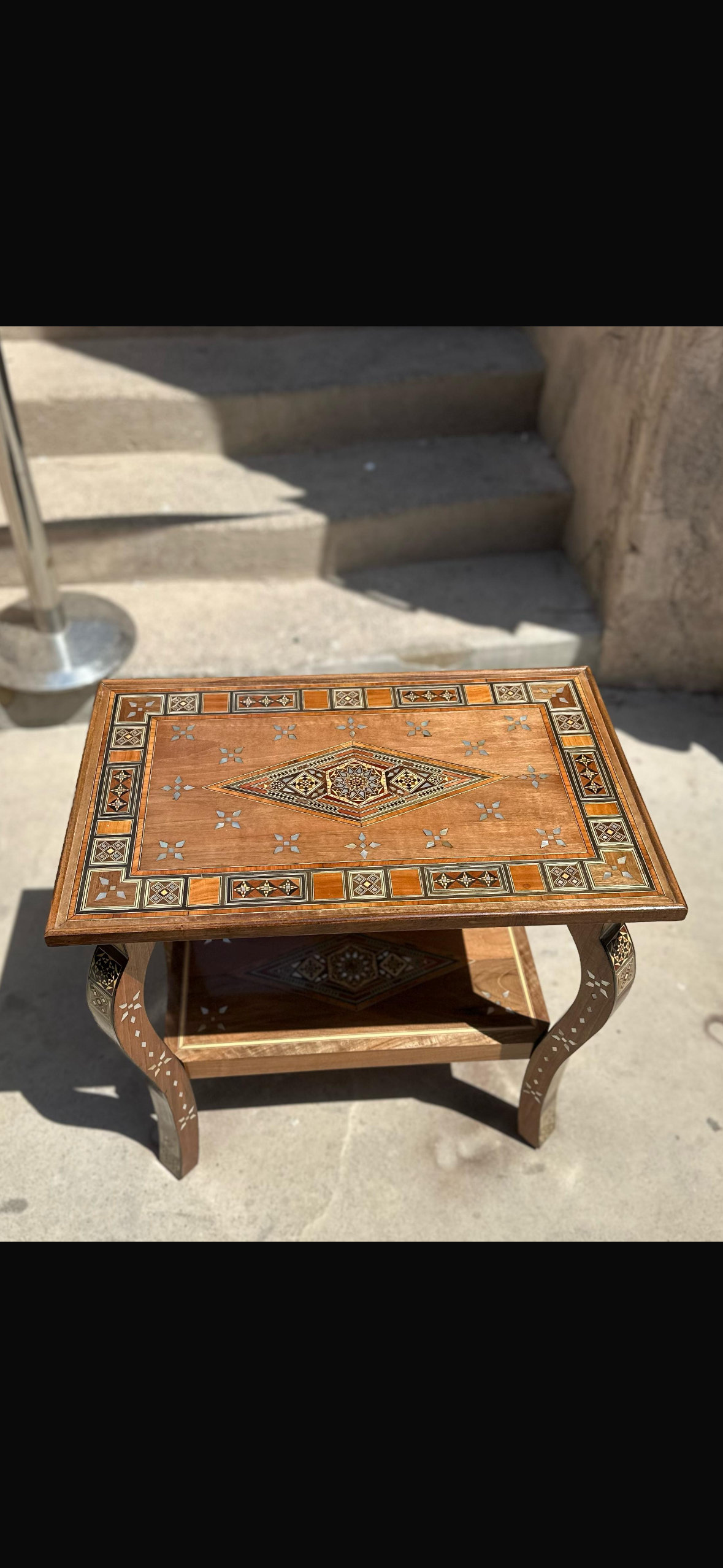 Handmade Mosaic Coffee Table with Mother of Pearl Inlay