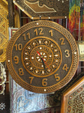 Syrian Beech Wood & Mother-of-Pearl Wall Clock