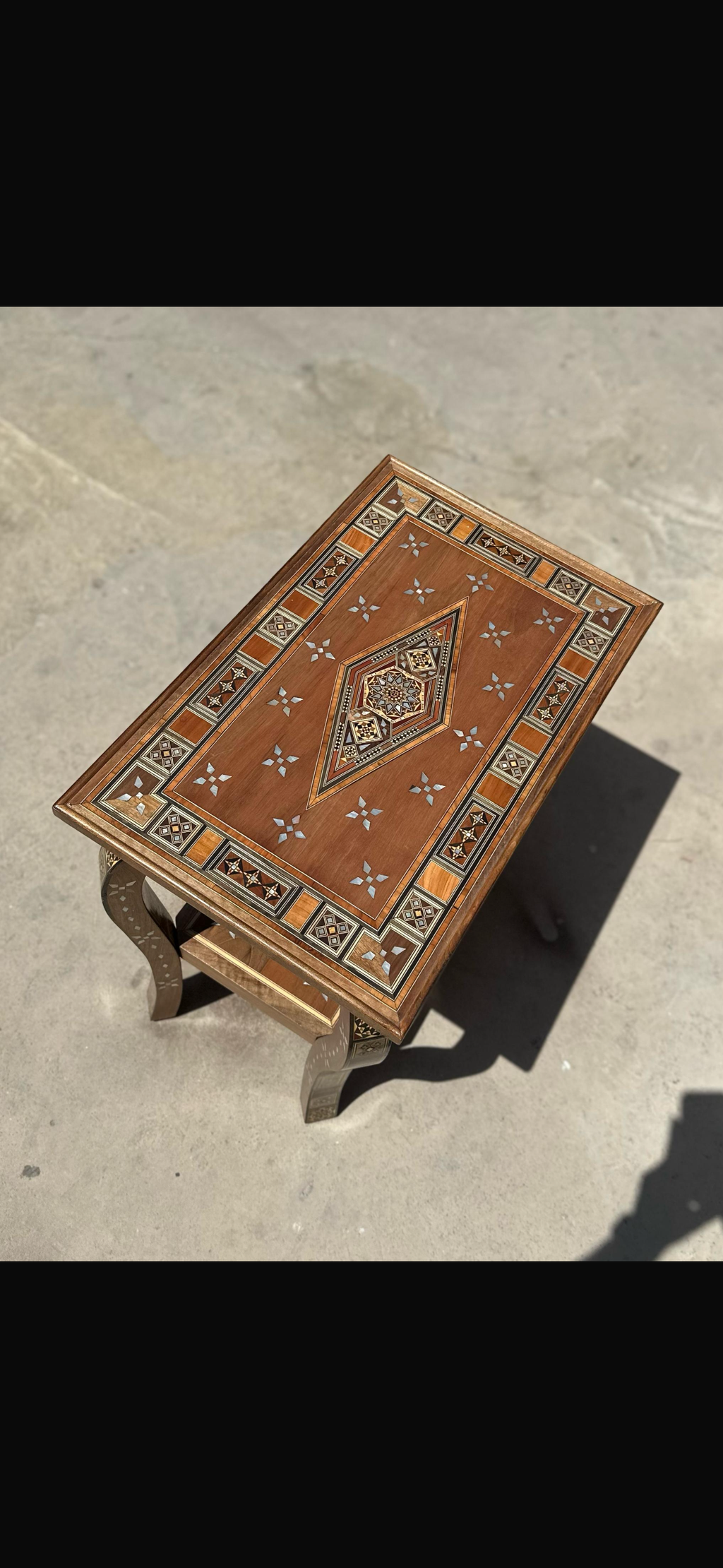 Handmade Mosaic Coffee Table with Mother of Pearl Inlay