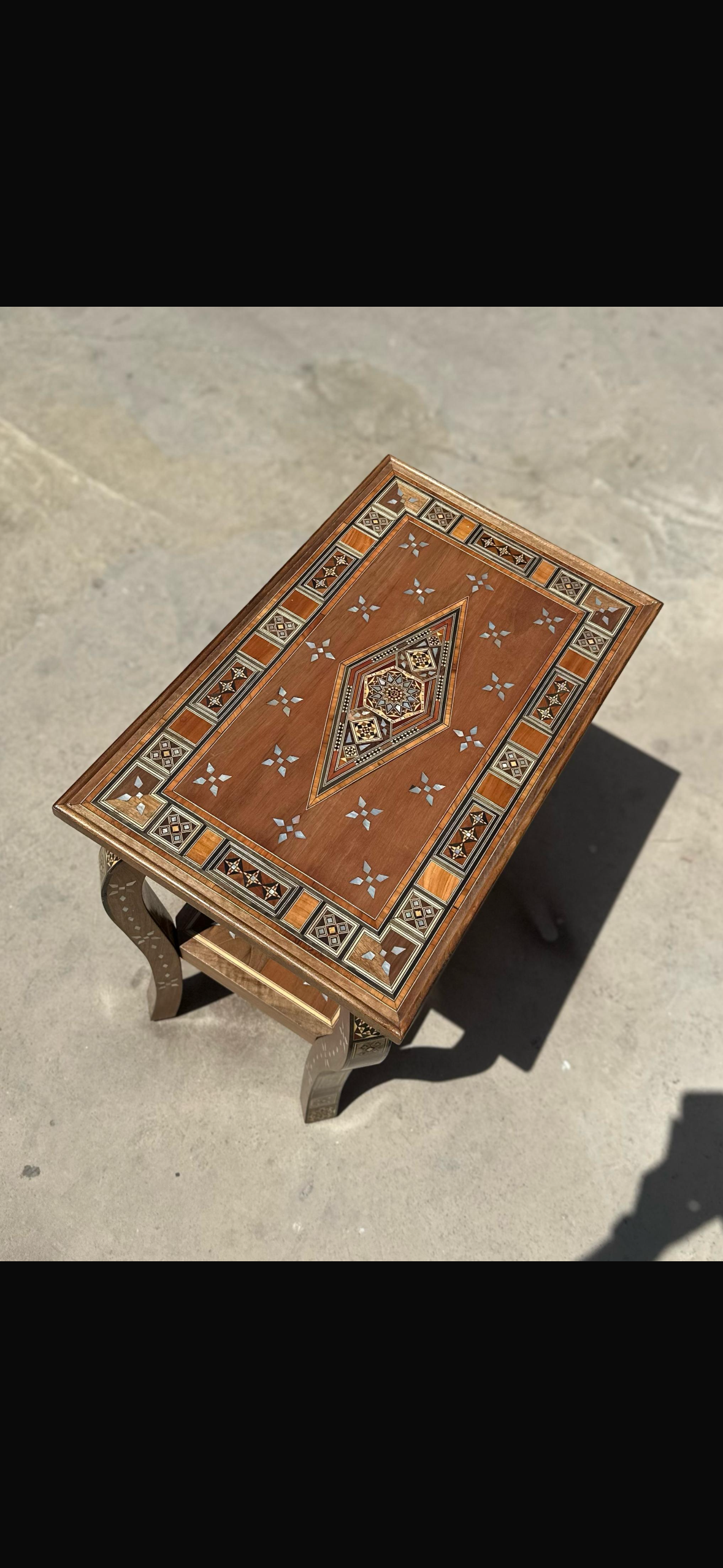 Handmade Mosaic Coffee Table with Mother of Pearl Inlay