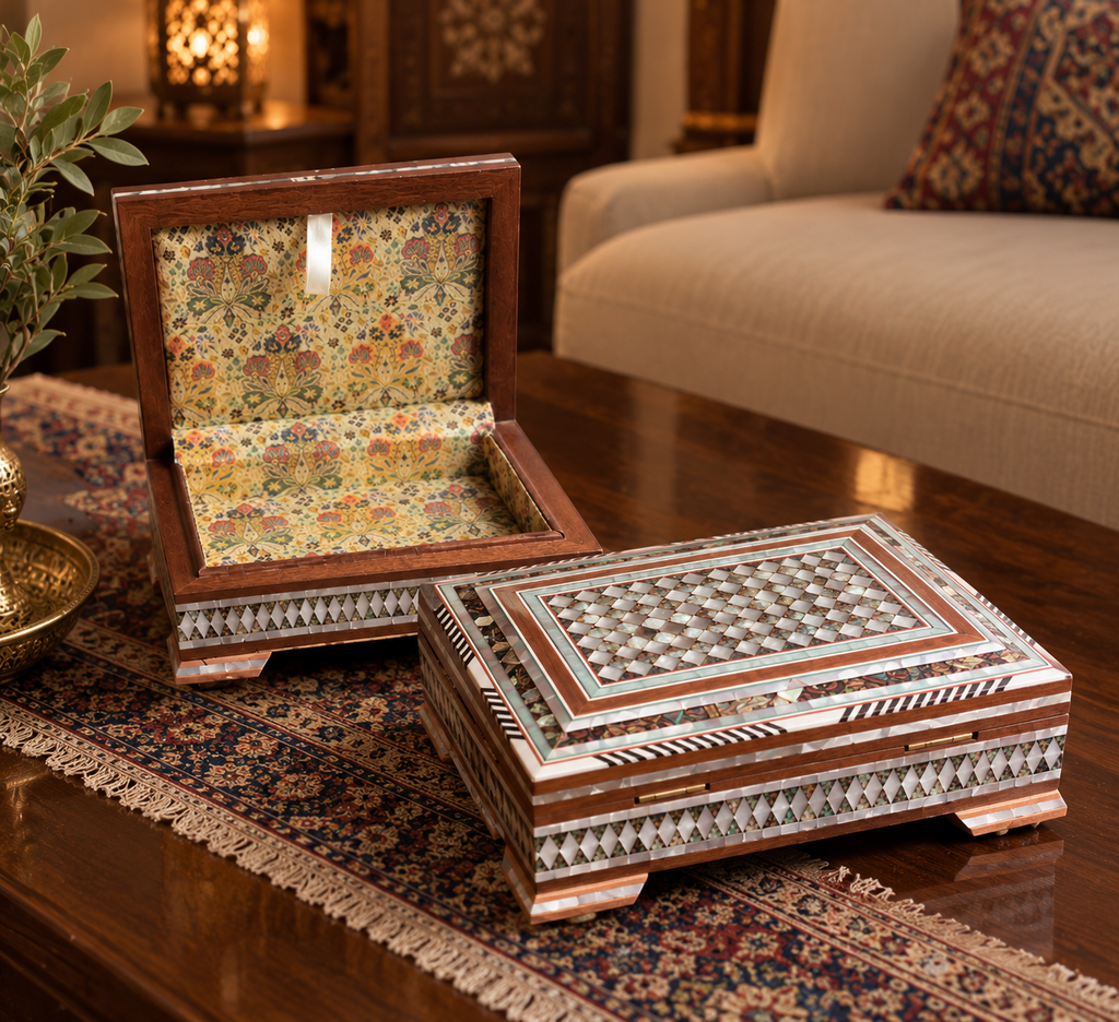 Luxury Syrian Mother-of-Pearl Inlaid Keepsake Box