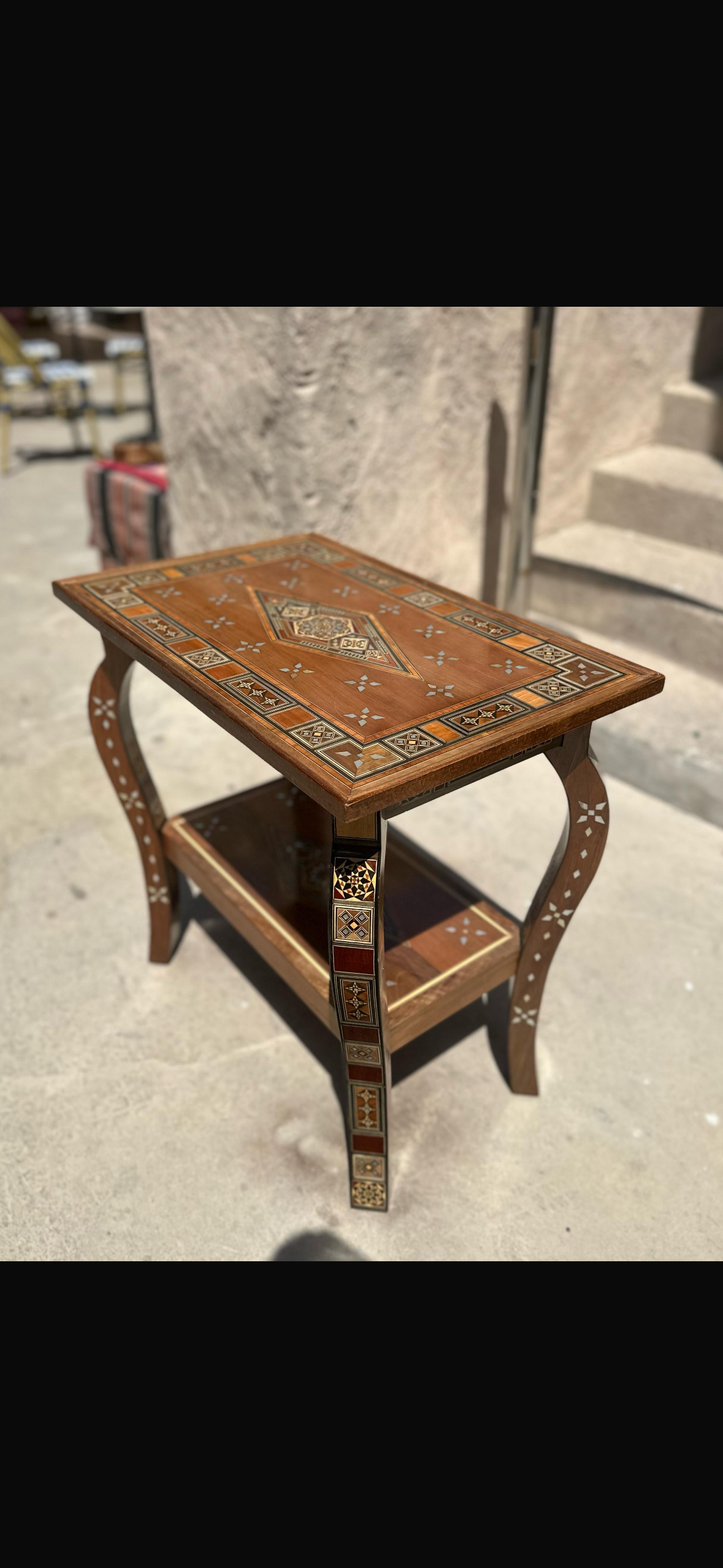 Handmade Mosaic Coffee Table with Mother of Pearl Inlay
