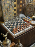 Resin & shells chess board  check availability by WhatsApp +971 56 432 2880