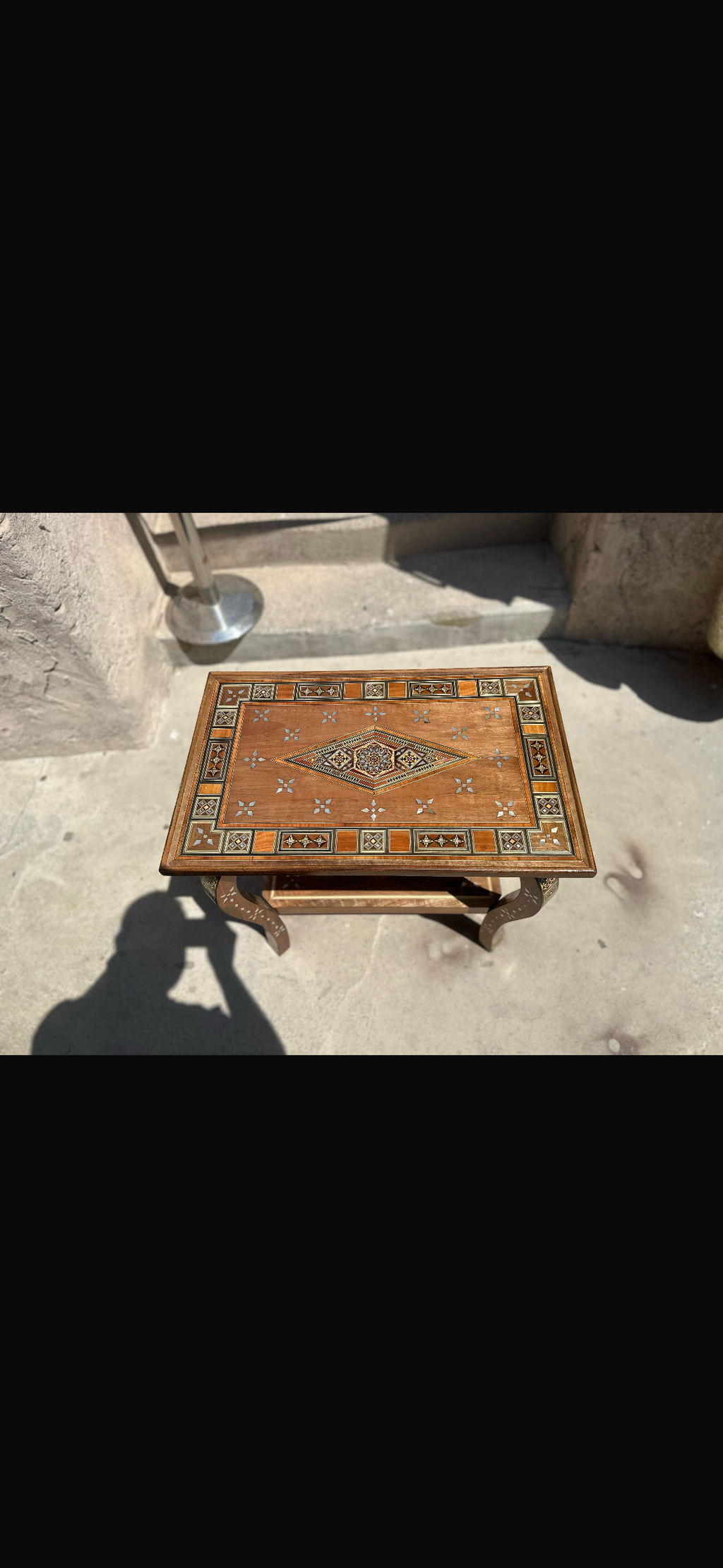 Handmade Mosaic Coffee Table with Mother of Pearl Inlay
