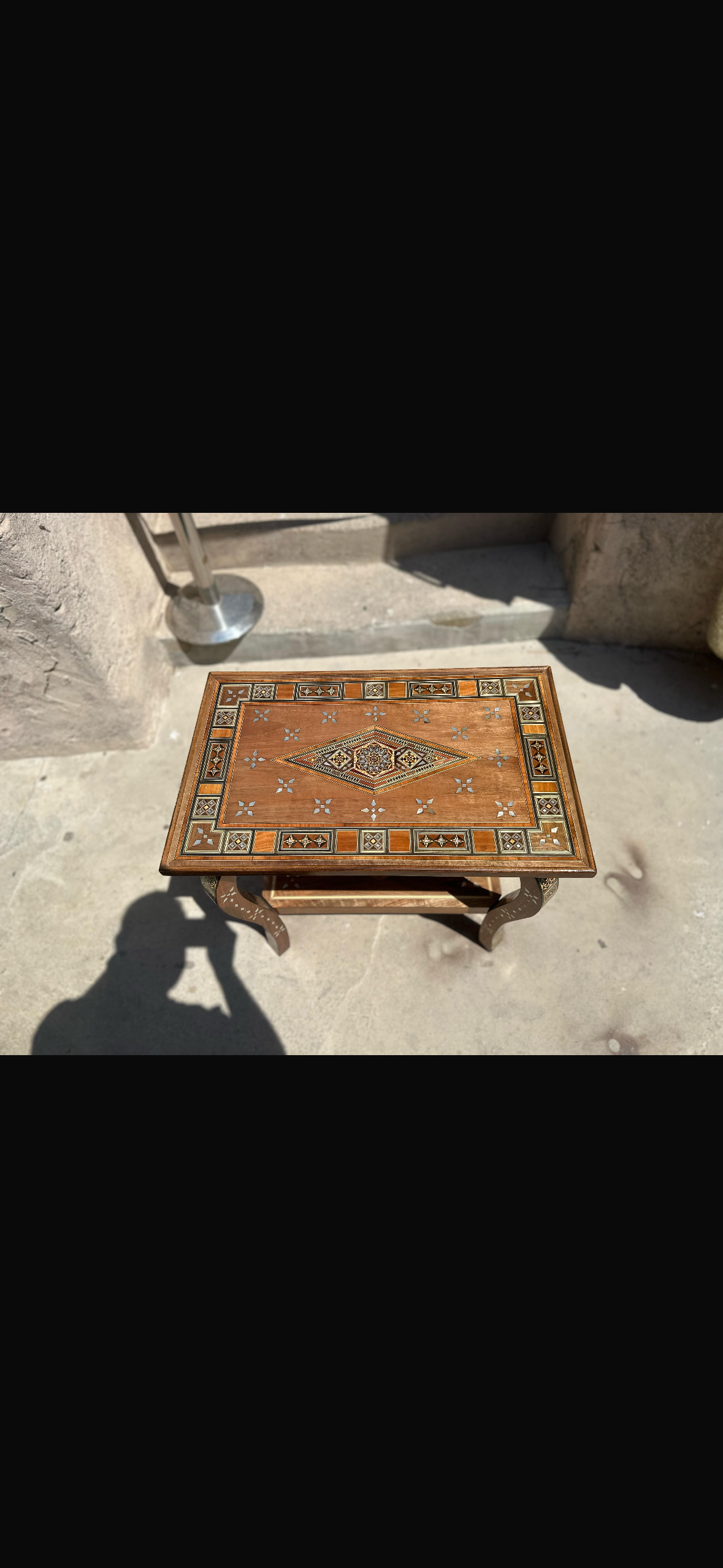 Handmade Mosaic Coffee Table with Mother of Pearl Inlay