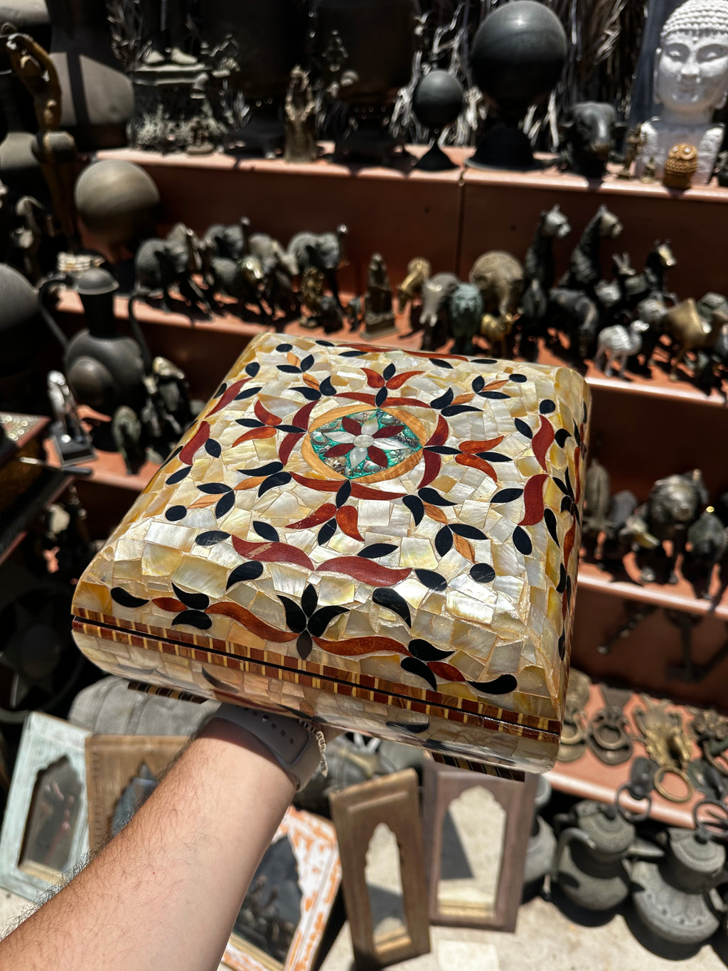Handmade Jewelry Box – Golden Mother of Pearl