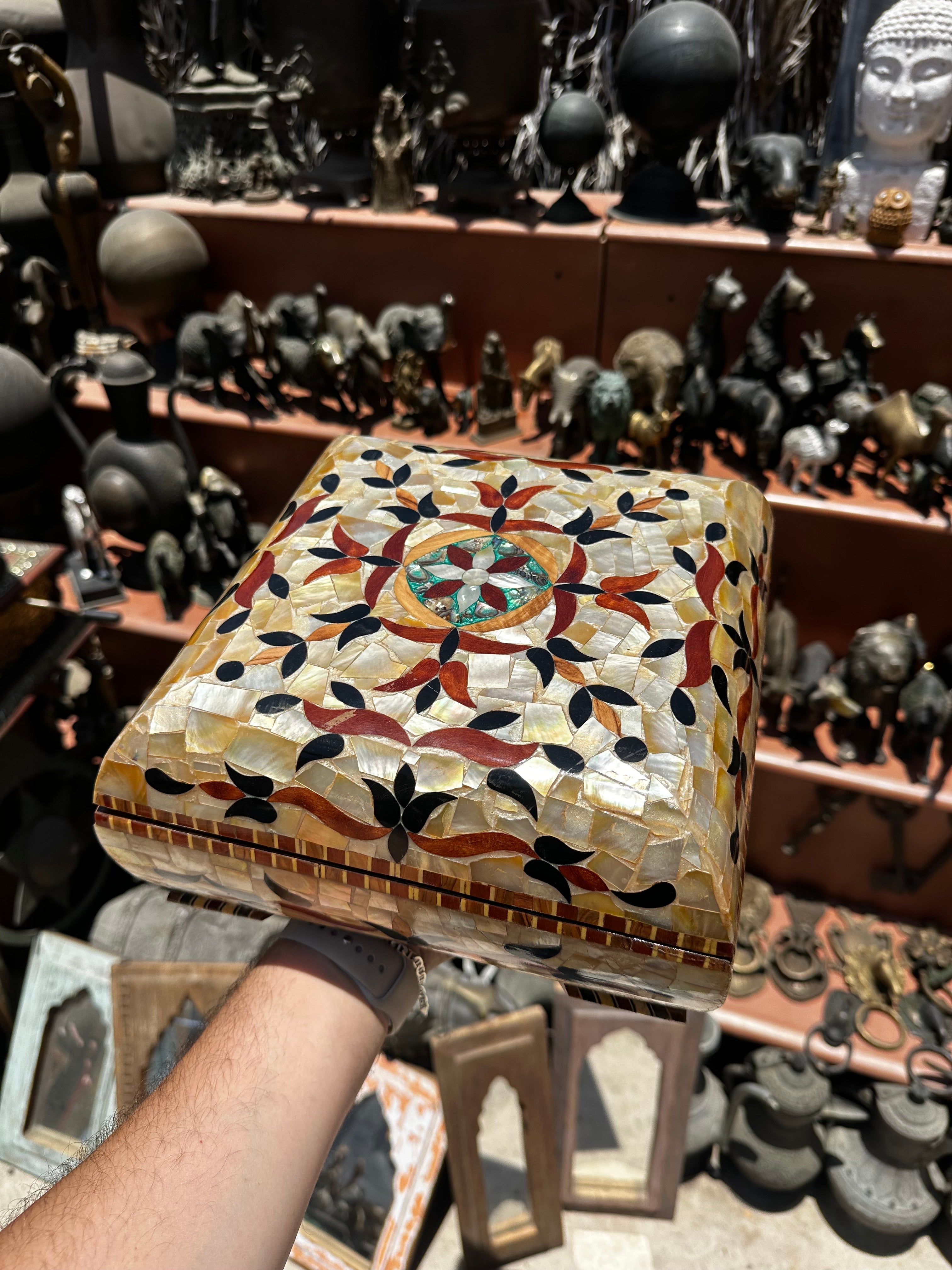 Handmade Jewelry Box – Golden Mother of Pearl