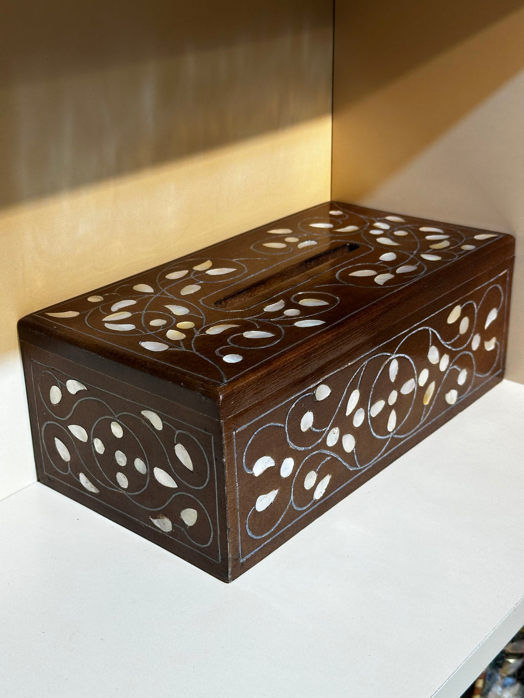Wooden tissue box cover