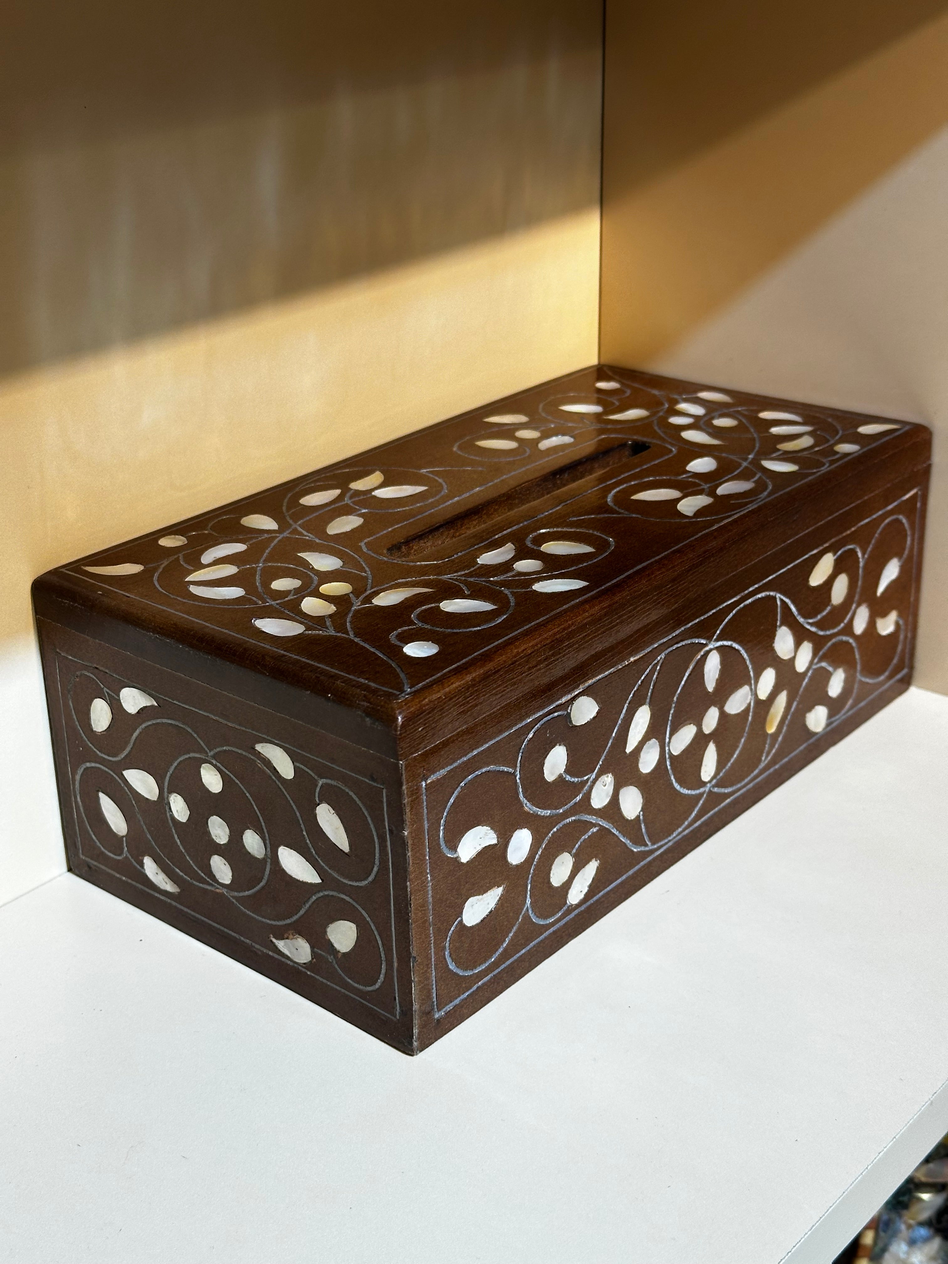Wooden tissue box cover