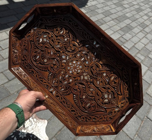 Fatimi engraved coffee tray