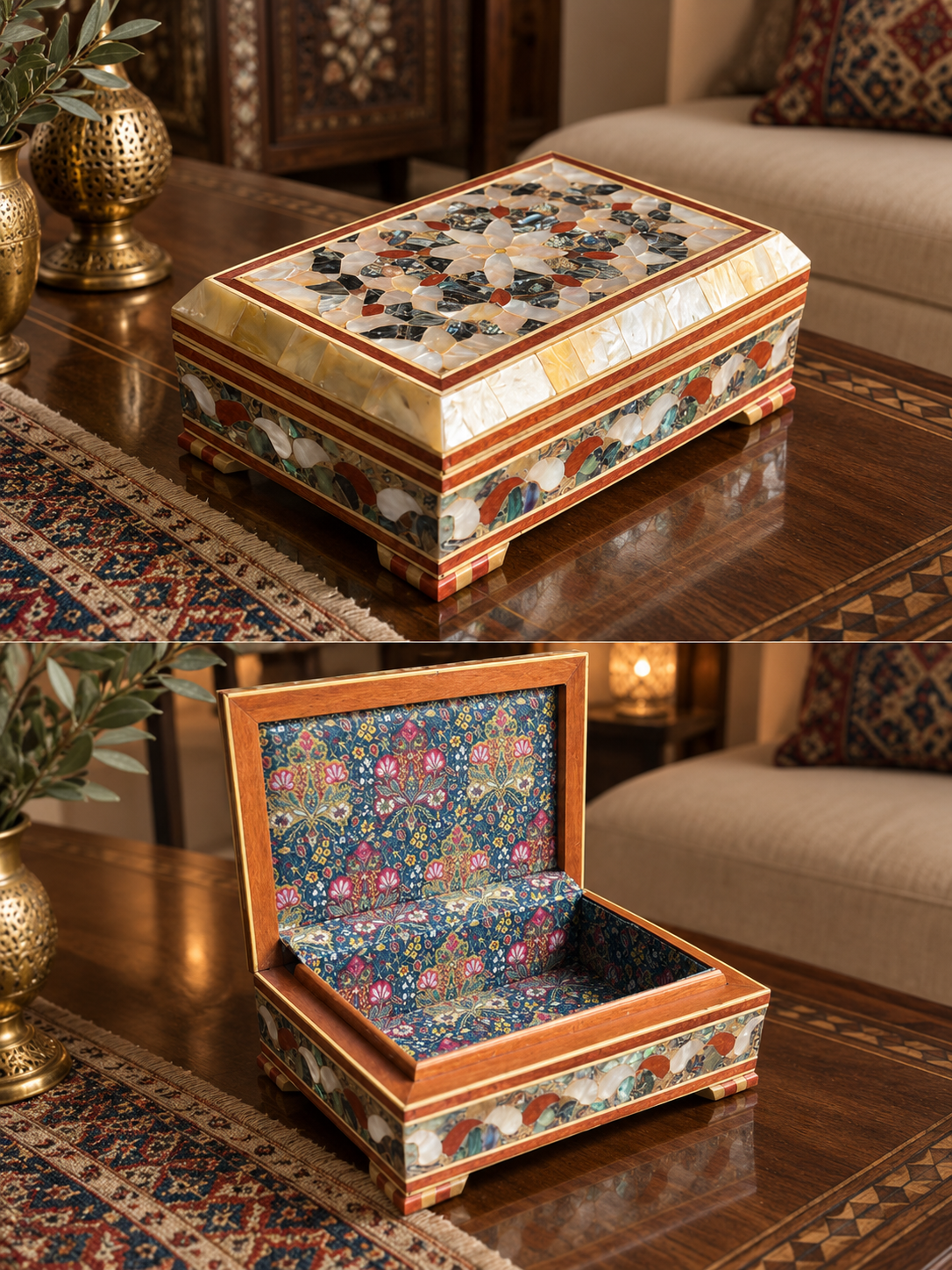 Luxury Syrian Mother-of-Pearl Inlaid Keepsake Box
