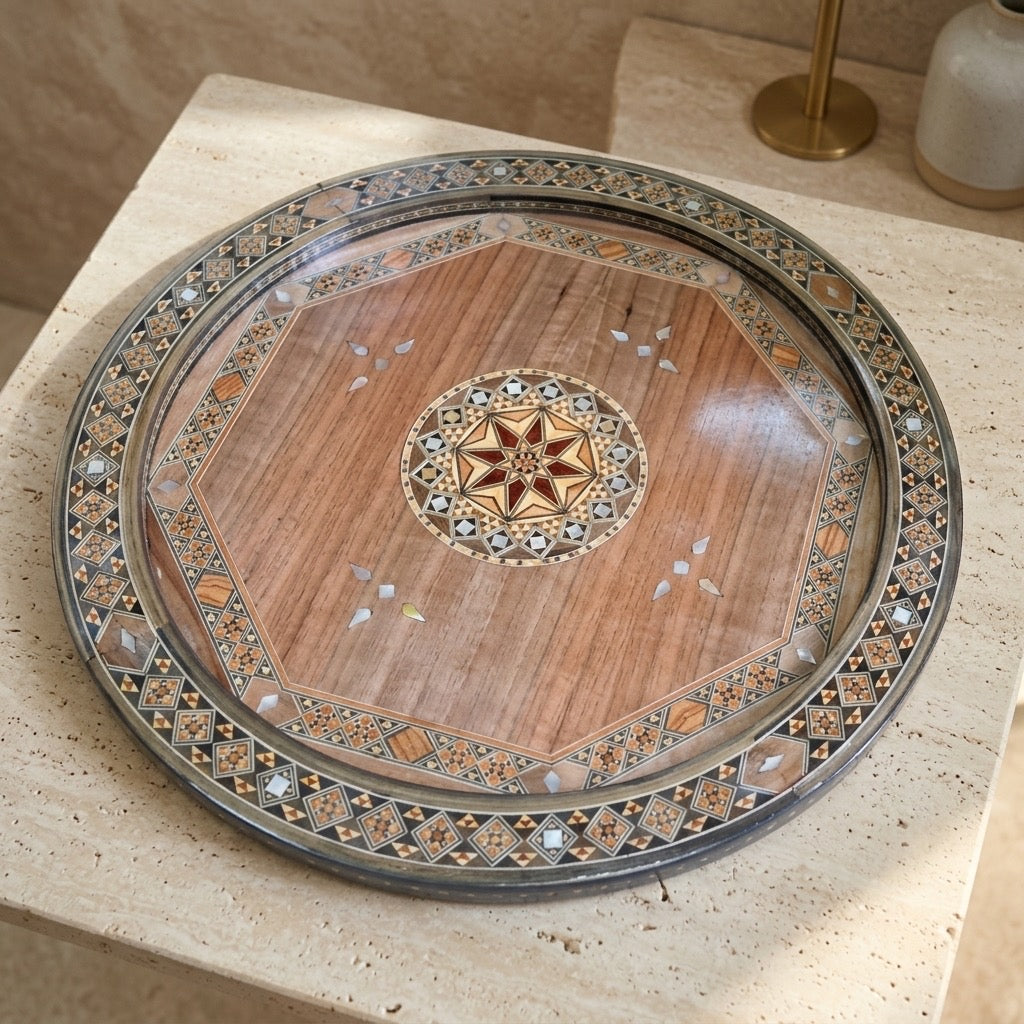 Rounded Mosaic coffee tray