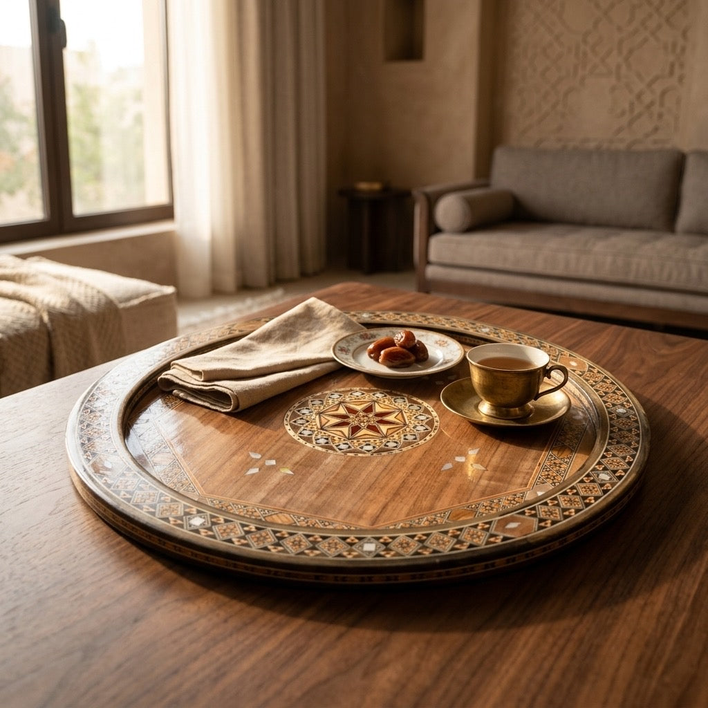 Rounded Mosaic coffee tray