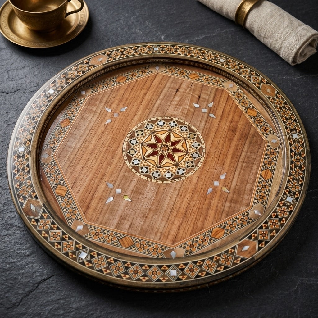 Rounded Mosaic coffee tray