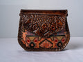 Syrian Handmade Leather & Damask Fabric Bag