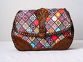 Syrian Handmade Leather Bag &Damasks fabric